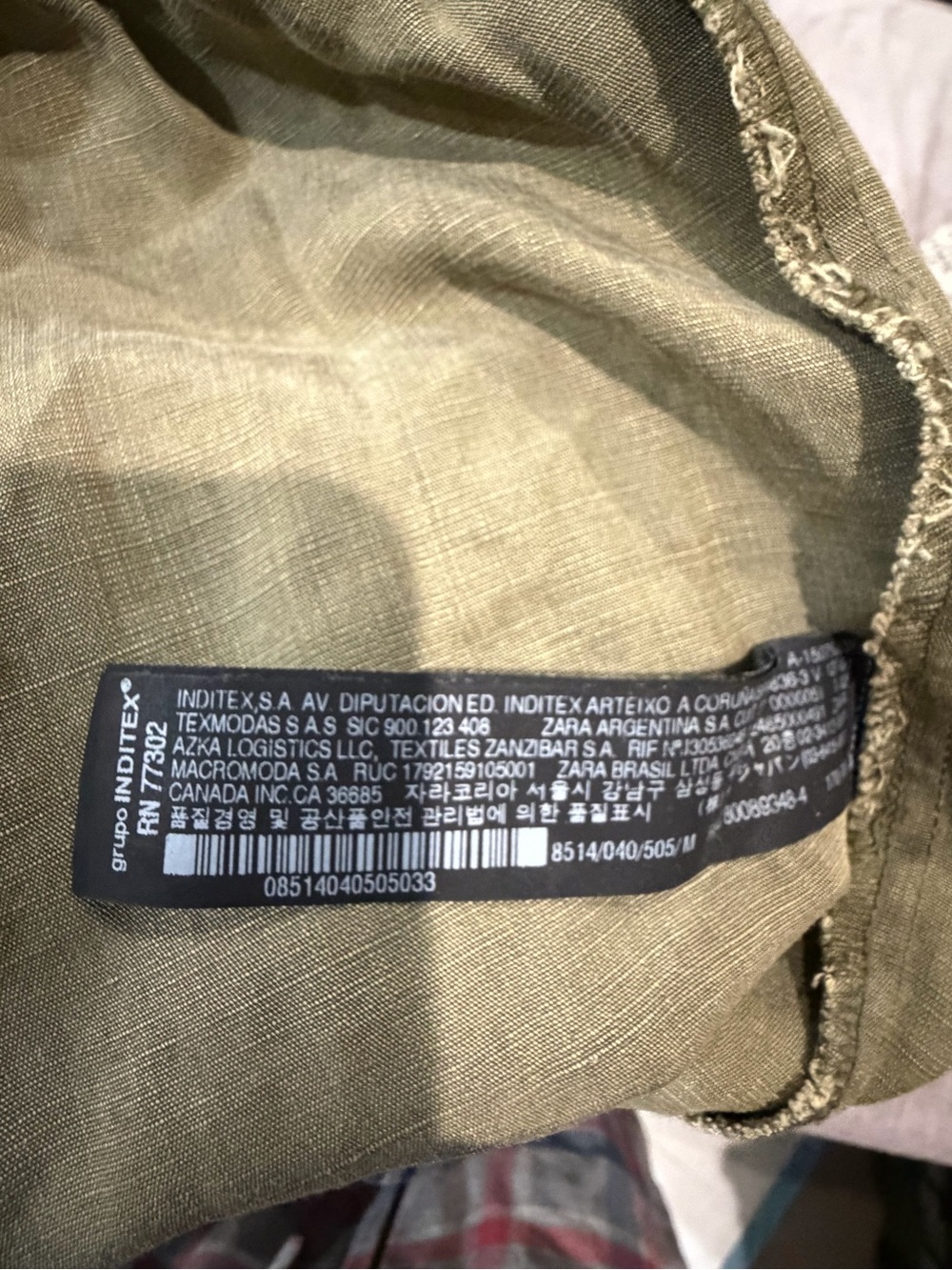 Zara Olive Drawstring Cargo Pants with Zip Pockets - Picture 4 of 4